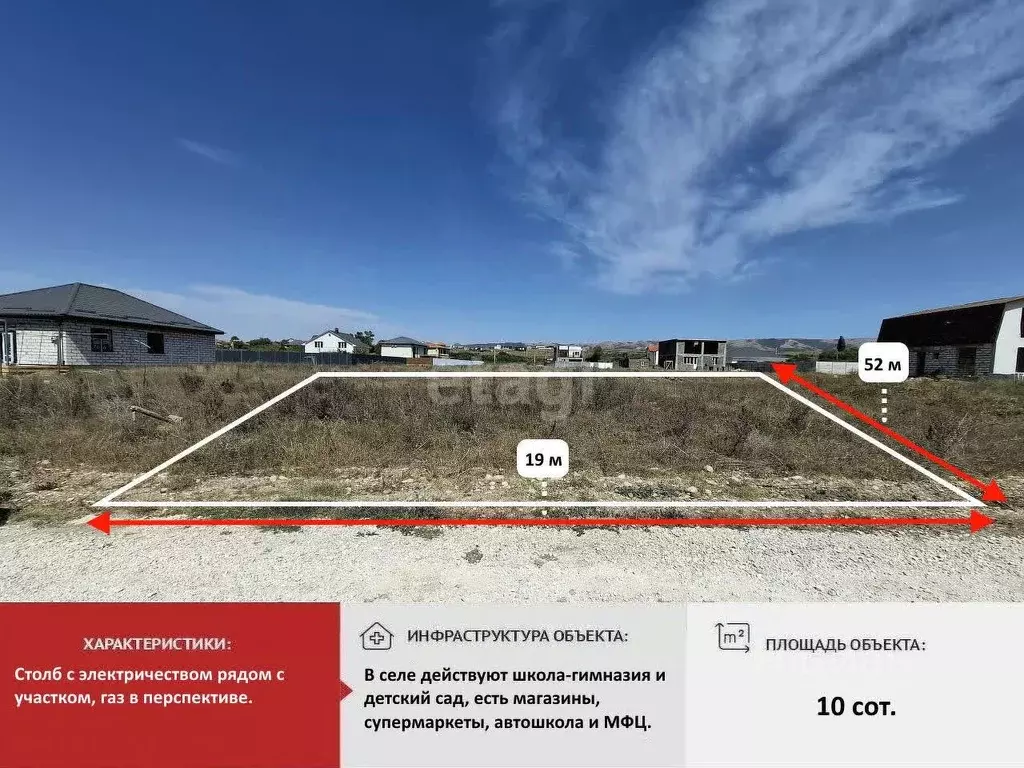 Участок в Крым, Симферопольский район, с. Доброе ул. Богатая (10.0 ... - Фото 1