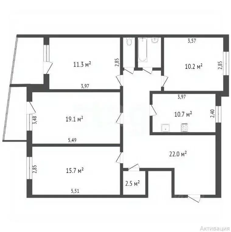4-к кв. Воронежская область, Воронеж ул. Хользунова, 80 (94.9 м) - Фото 2