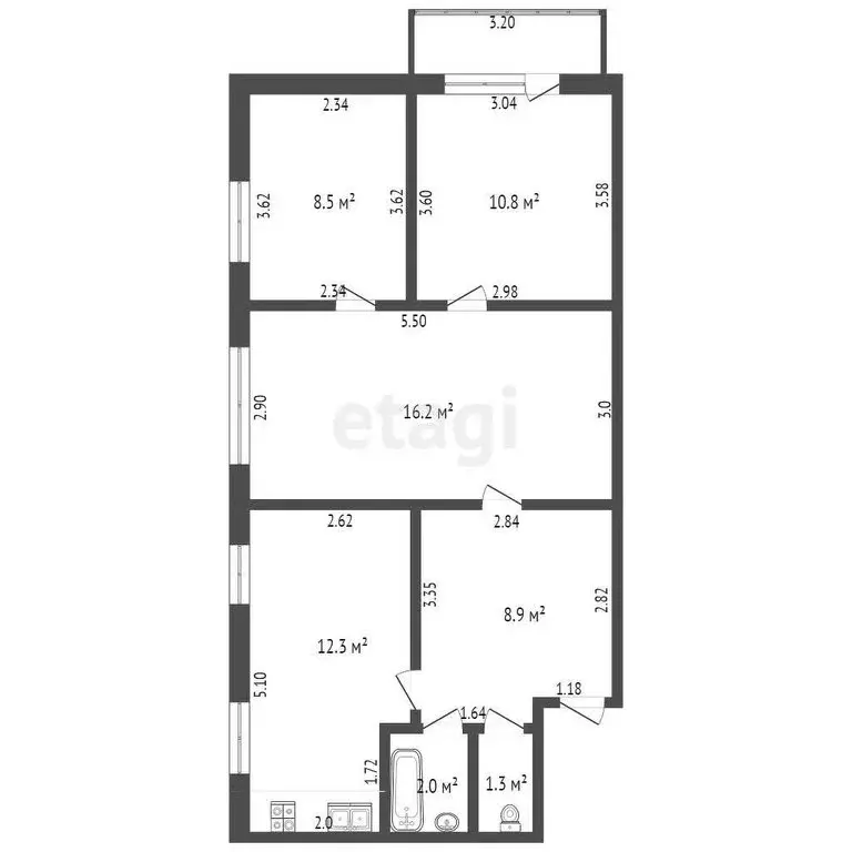 3-комнатная квартира: Стерлитамак, Коммунистическая улица, 18 (62.6 м) - Фото 0