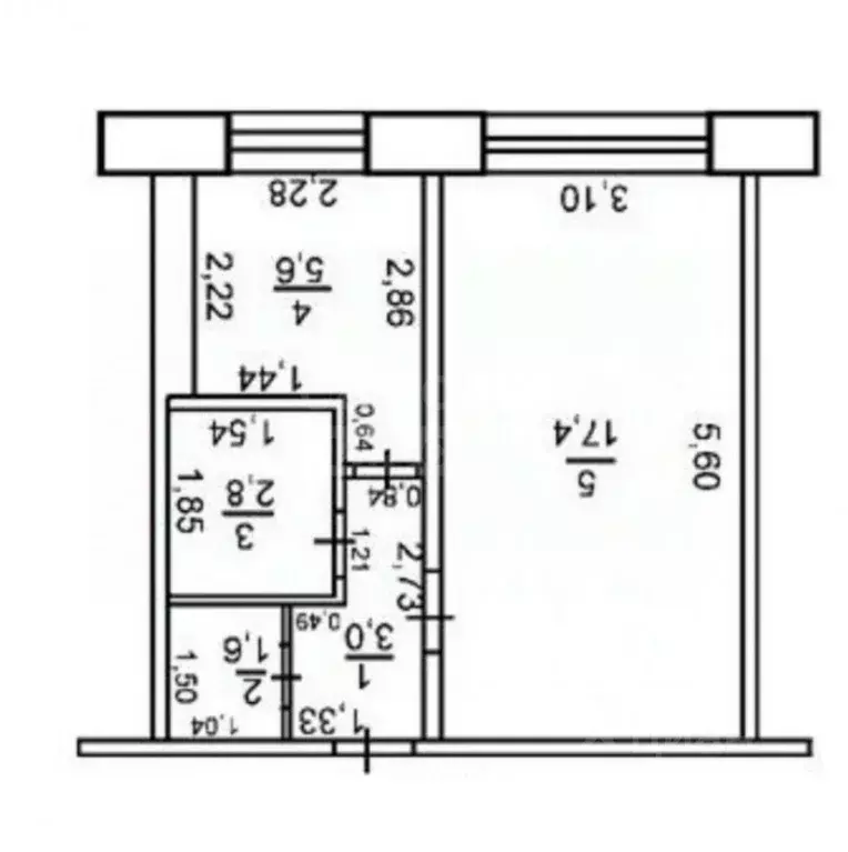 1-к кв. Оренбургская область, Оренбург Братская ул., 3 (30.4 м) - Фото 2