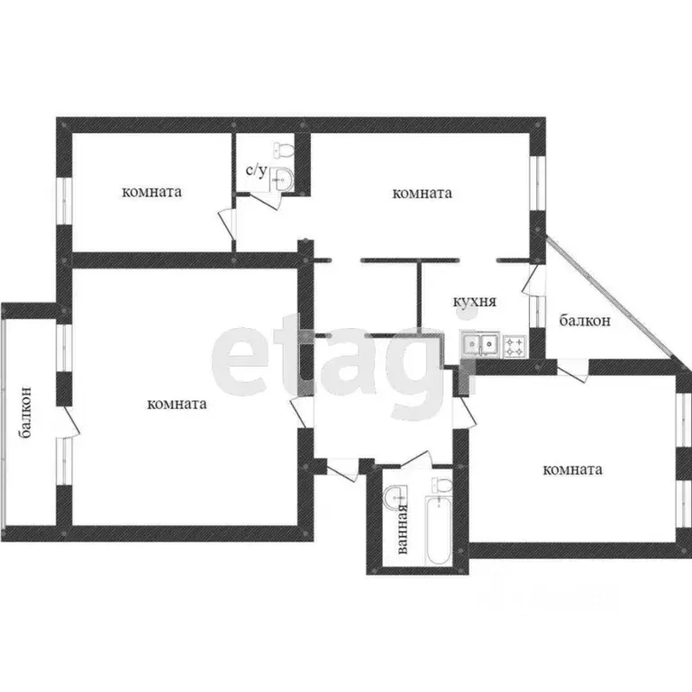 4-к кв. Ростовская область, Ростов-на-Дону Братский пер., 86 (75.0 м) - Фото 1