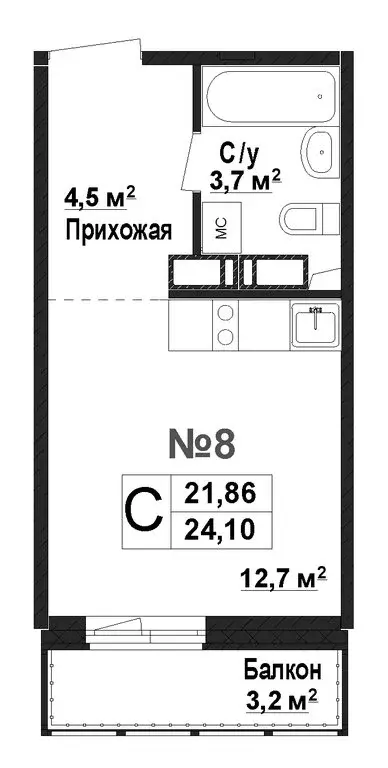 Квартира-студия: Нижний Новгород, жилой комплекс Торпедо (21.86 м) - Фото 0
