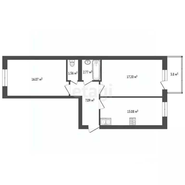 2-к кв. Ярославская область, Ярославль ул. Панина, 3А (58.2 м) - Фото 1