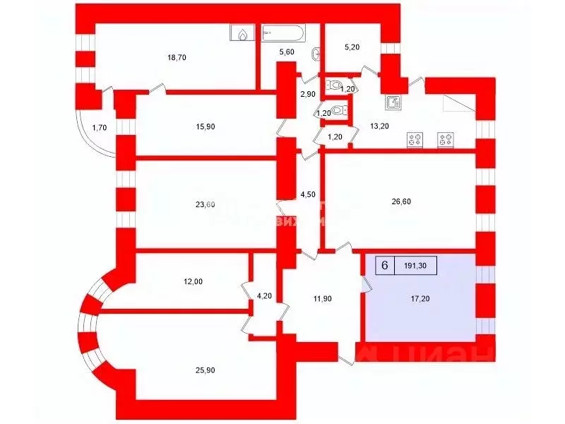 Комната Санкт-Петербург Коломенская ул., 13 (17.2 м) - Фото 1
