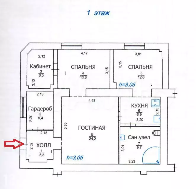 3-к. квартира, 86 м, 1/2 эт. - Фото 0