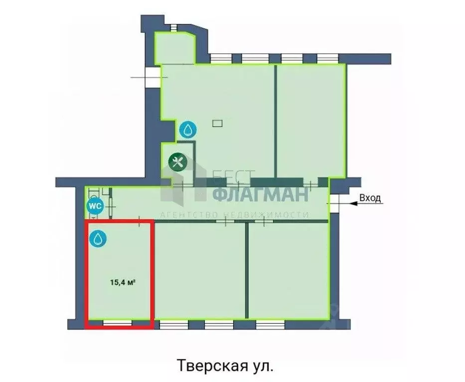 Помещение свободного назначения в Москва Тверская ул., 12С7 (15 м) - Фото 2