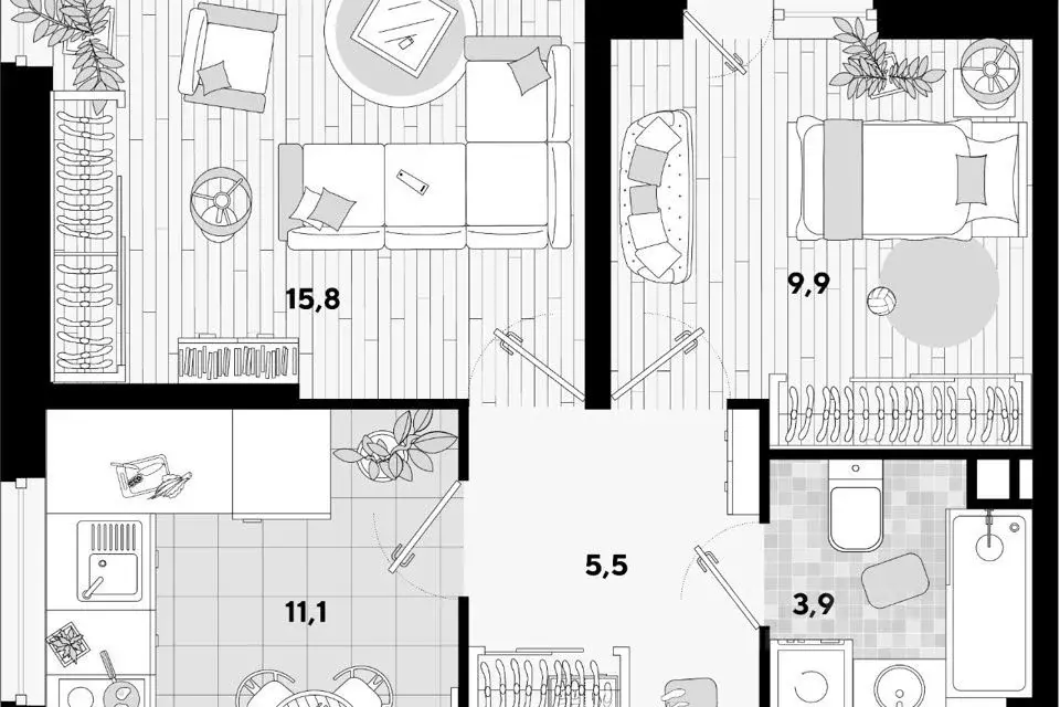 2-к кв. Краснодарский край, Краснодар ул. Ивана Беличенко, 85 (49.4 м) - Фото 1