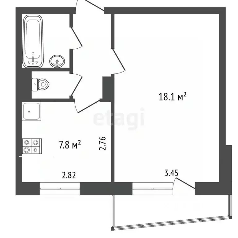1-к кв. Владимирская область, Муром ул. Ленина, 115 (32.7 м) - Фото 1