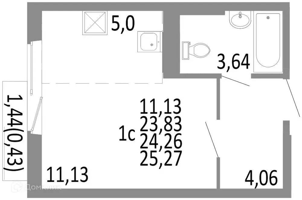 Продаётся квартира-студия, 24.26 м - Фото 0