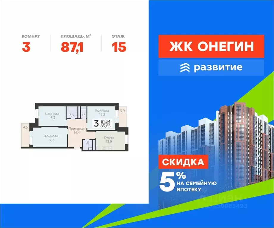 3-к кв. Московская область, Подольск Красная Горка мкр, ул. Садовая, ... - Фото 1
