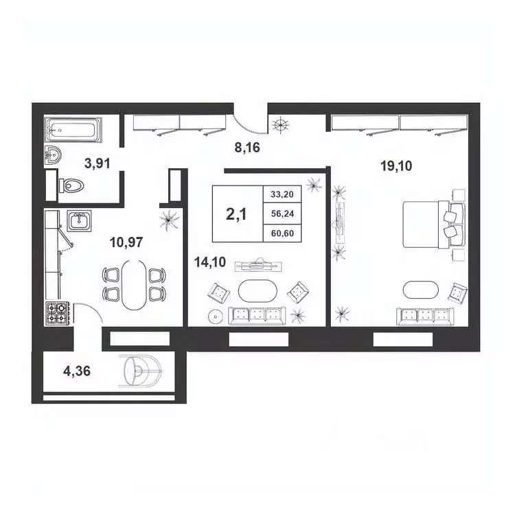 2-к кв. Новгородская область, Великий Новгород ул. Якова Павлова, 15 ... - Фото 1