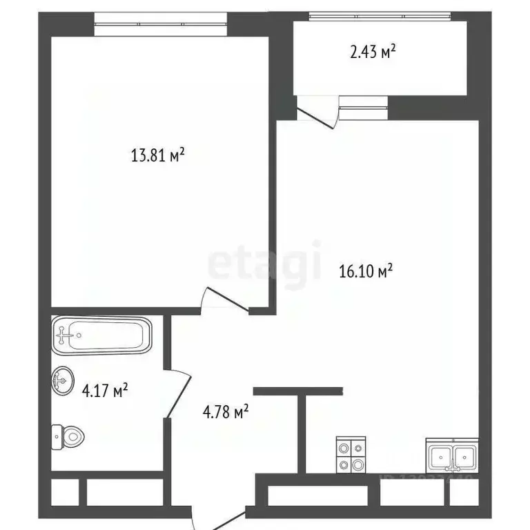 1-к кв. Тюменская область, Тюмень ул. Андрея Приказнова, 7 (36.8 м) - Фото 2