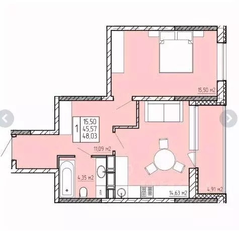 1-к кв. Калужская область, Калуга ул. Пухова, 56 (48.02 м) - Фото 2