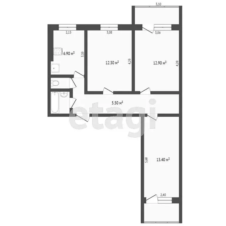 3-комнатная квартира: Омск, улица Лермонтова, 136 (63.3 м) - Фото 0