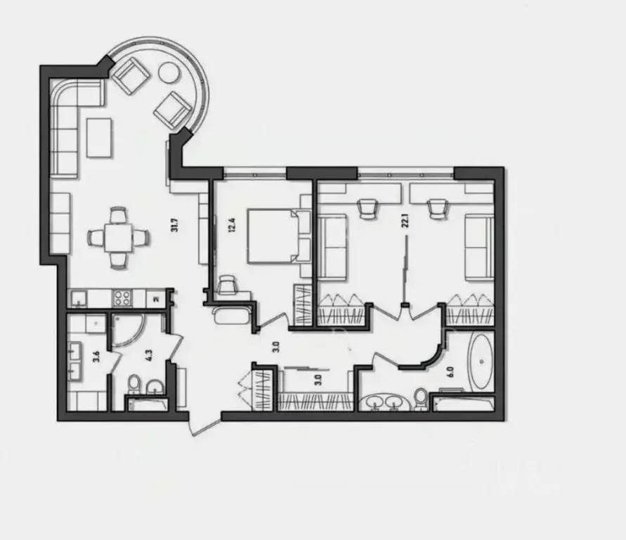 4-к кв. Москва просп. Вернадского, 94к4 (102.0 м) - Фото 2