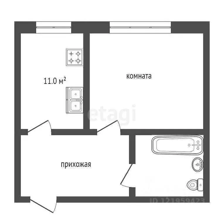 1-к кв. Архангельская область, Котласский муниципальный округ, ... - Фото 0