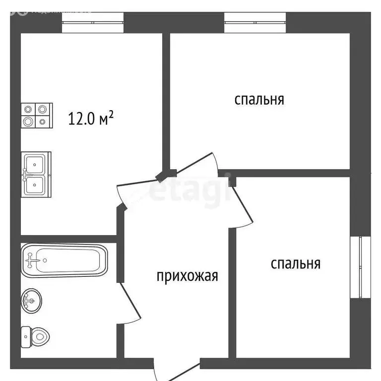 2-комнатная квартира: село Супсех, Зеркальная улица, 39 (45 м) - Фото 0