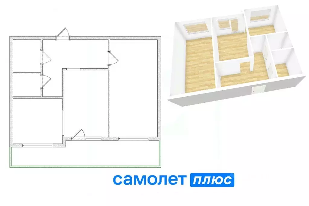 2-к кв. Кемеровская область, Кемерово ул. Серебряный Бор, 4 (46.2 м) - Фото 1