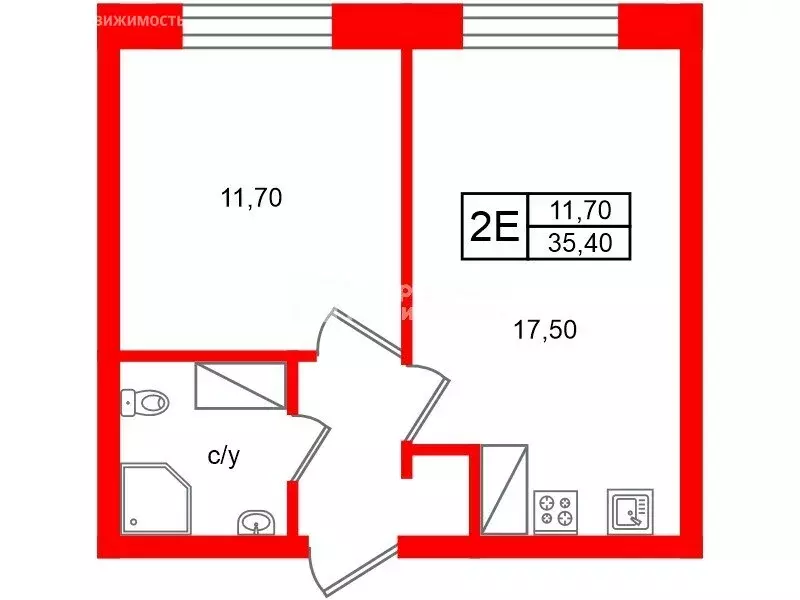 1-комнатная квартира: Санкт-Петербург, Муринская дорога, 31к1 (35.4 м) - Фото 0