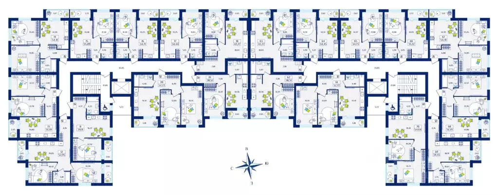 2-к кв. Калининградская область, Зеленоградск  (54.41 м) - Фото 2