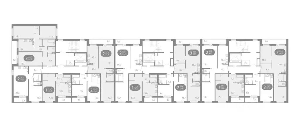 2-к кв. Томская область, Томск ул. Пришвина, 43 (60.36 м) - Фото 2
