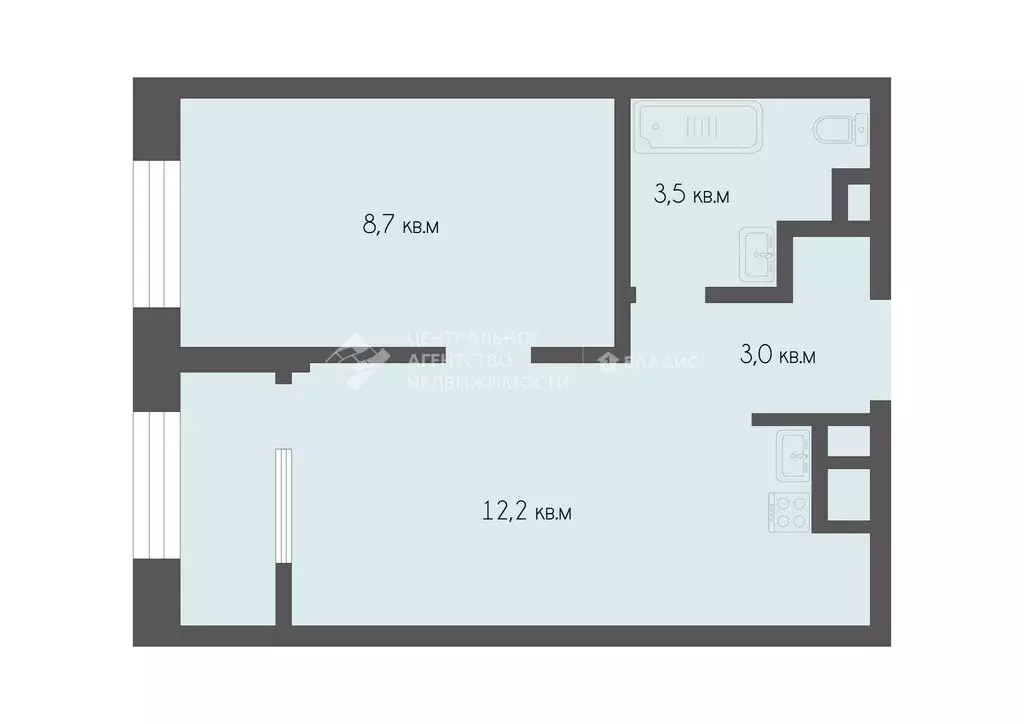 Квартира-студия: Рязань, улица Чкалова, 23к1 (29.93 м) - Фото 0