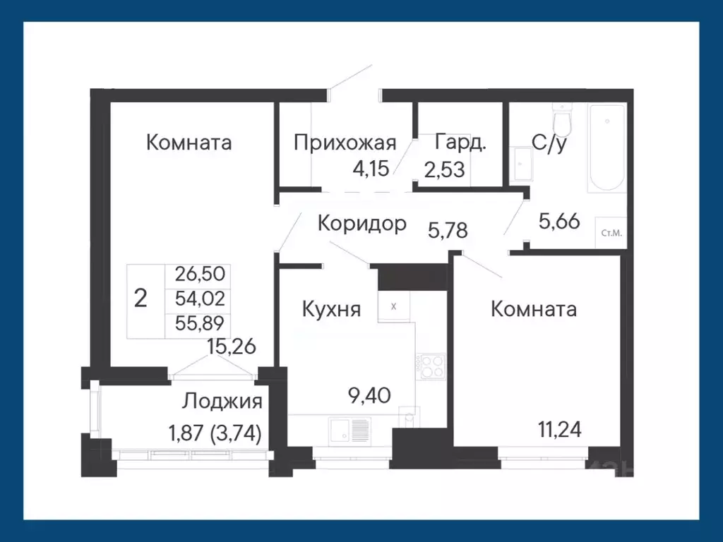 2-к кв. Ростовская область, Ростов-на-Дону Ривьера жилой квартал,  ... - Фото 1