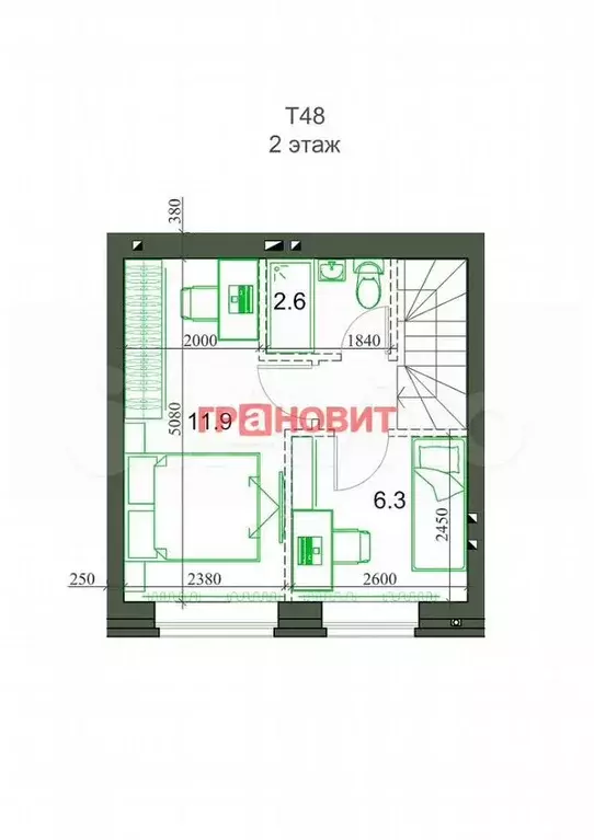 Таунхаус 48 м на участке 1 сот. - Фото 1