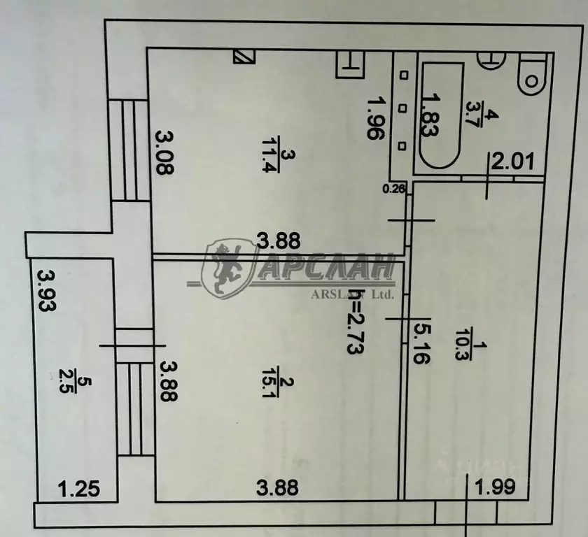 1-к кв. Татарстан, Казань ул. Интернациональная, 13А (40.5 м) - Фото 2