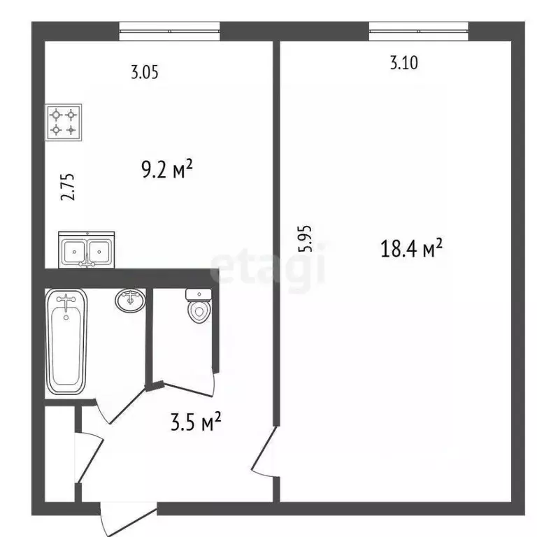 1-к кв. Ленинградская область, Всеволожск ул. Плоткина, 13к1 (36.0 м) - Фото 2