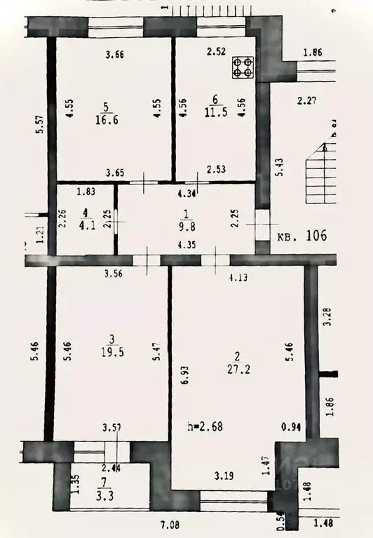 3-к кв. Нижегородская область, Кстово Парковая ул. (88.7 м) - Фото 1