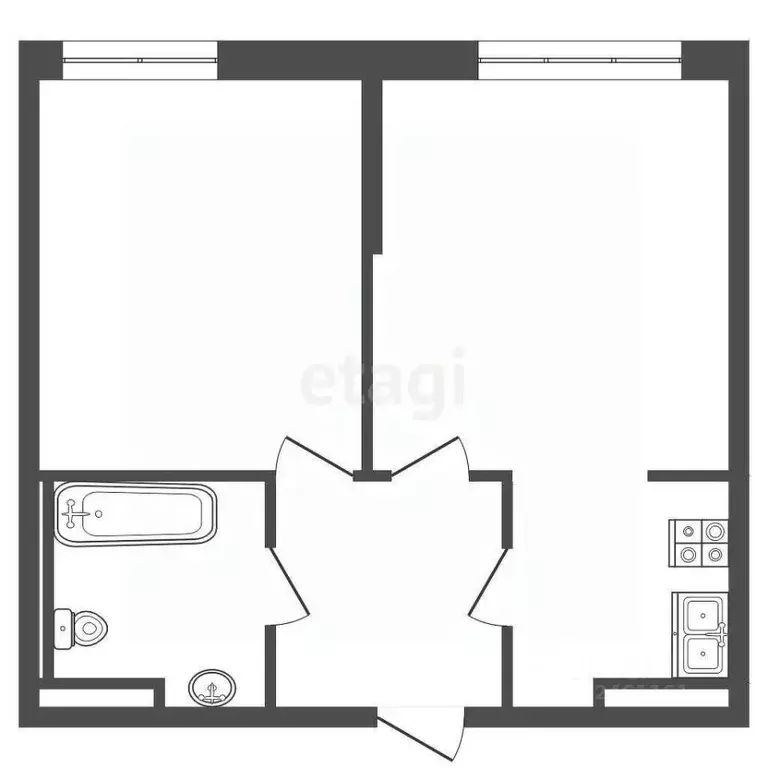 1-к кв. Краснодарский край, Анапа ул. Шевченко, 3 (48.0 м) - Фото 2