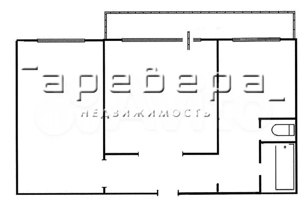 2-к. квартира, 54,3 м, 5/9 эт. - Фото 0