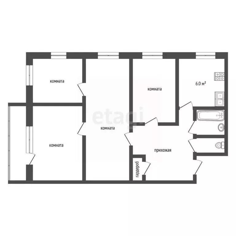 4-к кв. Владимирская область, Муром Октябрьская ул., 52 (59.0 м) - Фото 2