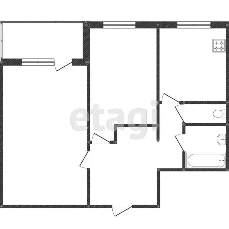 Квартира, 2 комнаты, 54 м - Фото 0