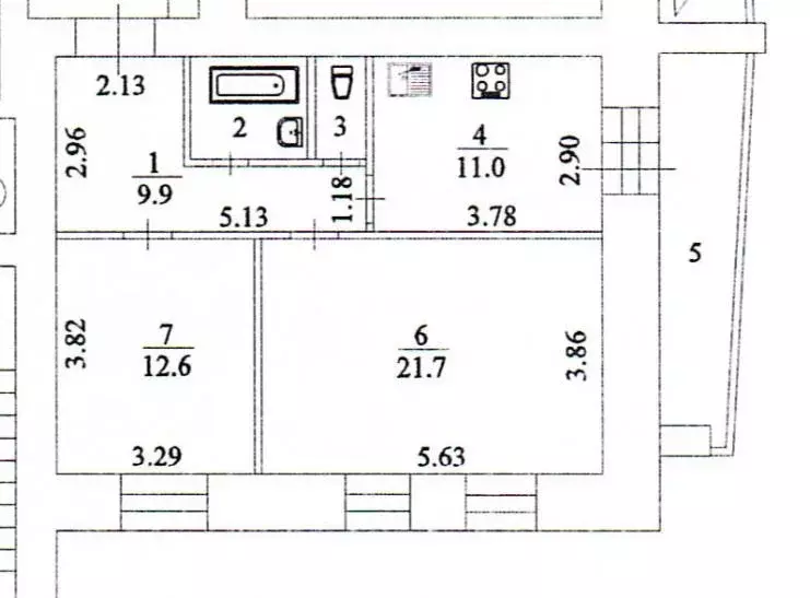 Продаётся 2-к квартира, 63.6 м - Фото 1