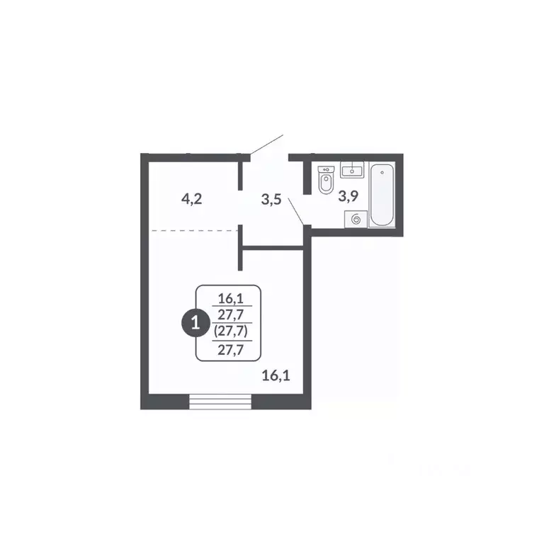Студия Кировская область, Киров Московская ул., 209 (27.7 м) - Фото 1