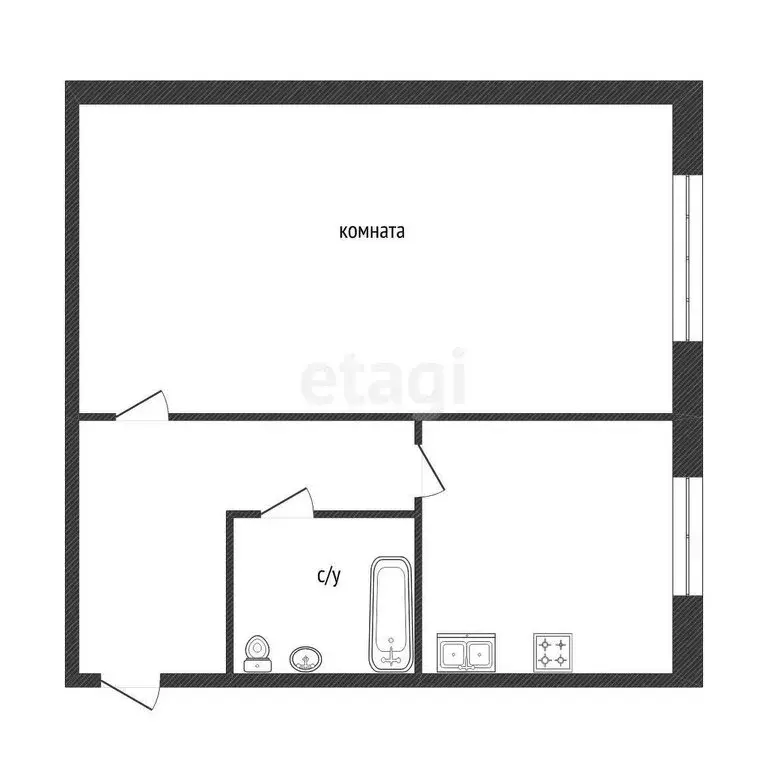 1-комнатная квартира: Ялуторовск, улица Ленина, 37 (31 м) - Фото 1