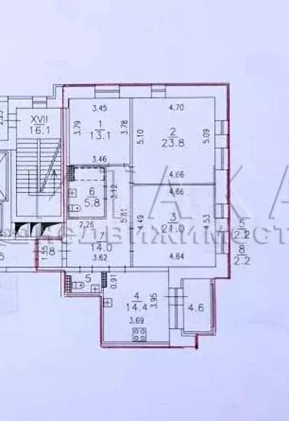 3-к. квартира, 96,5 м, 4/12 эт. - Фото 0