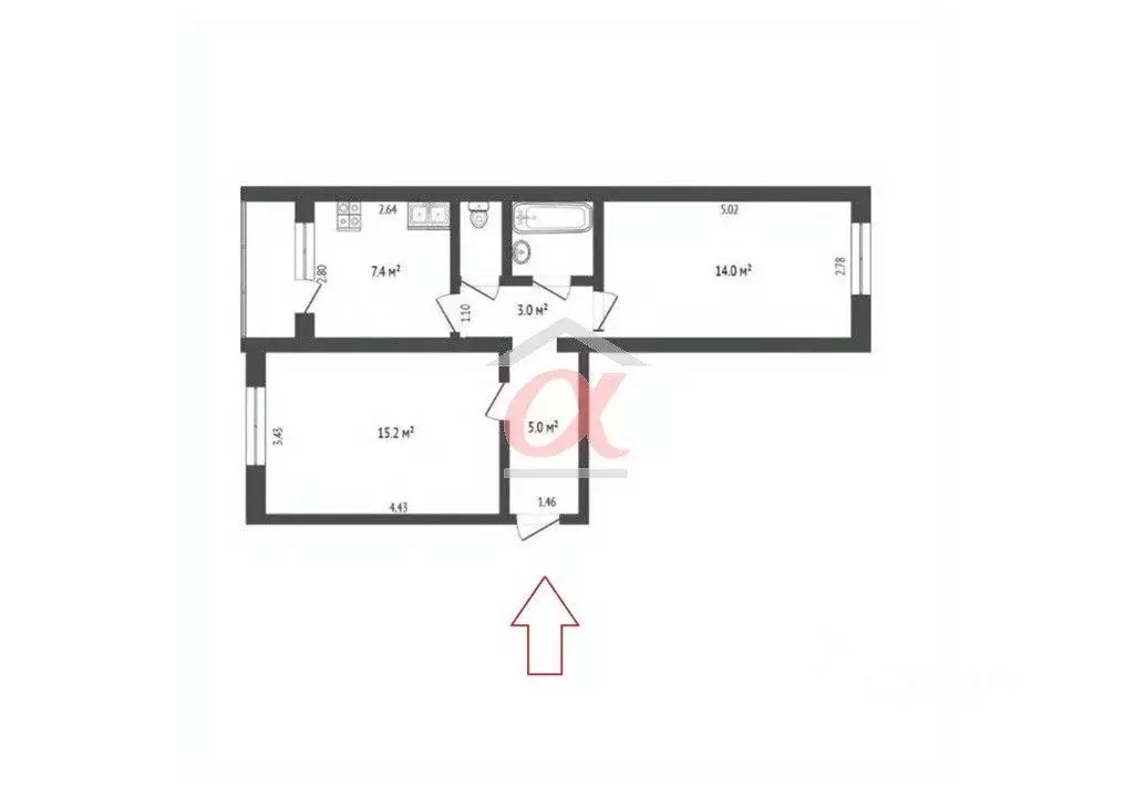 2-к кв. Кемеровская область, Кемерово ул. Веры Волошиной, 28 (48.2 м) - Фото 2