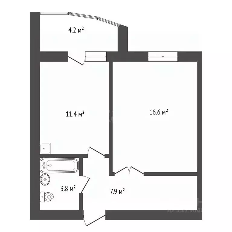 1-к кв. Амурская область, Благовещенск Заводская ул., 2/4 (42.5 м) - Фото 1