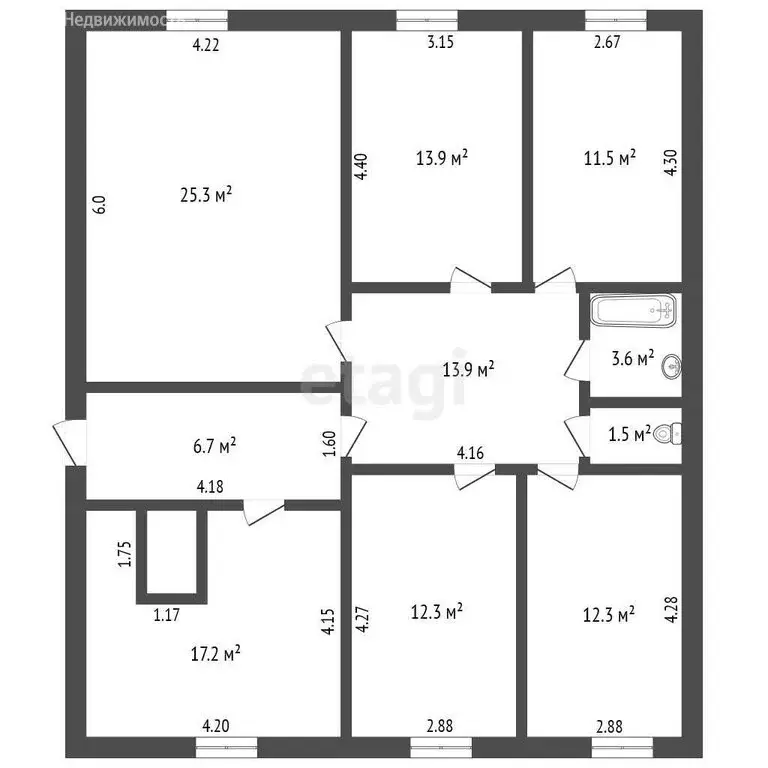 4-комнатная квартира: посёлок Плодопитомник, улица Гайдара, 27 (113.1 ... - Фото 1