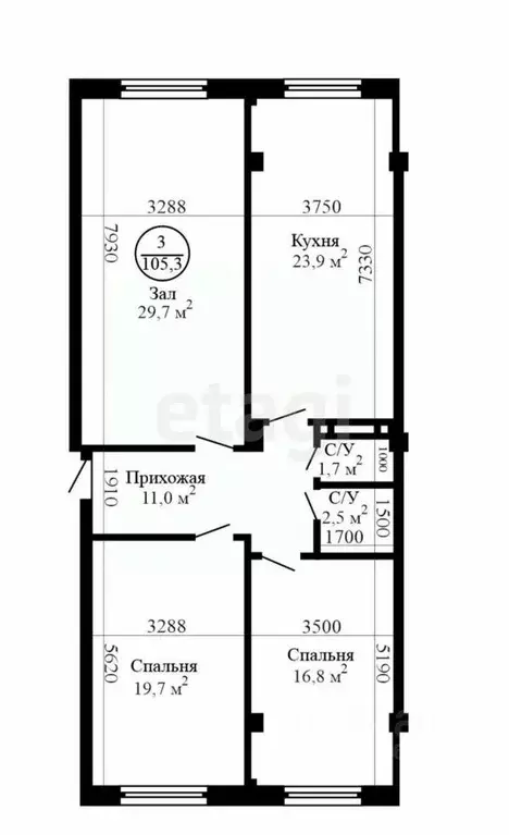 3-к кв. Дагестан, Махачкала просп. Насрутдинова, 246 (105.3 м) - Фото 2