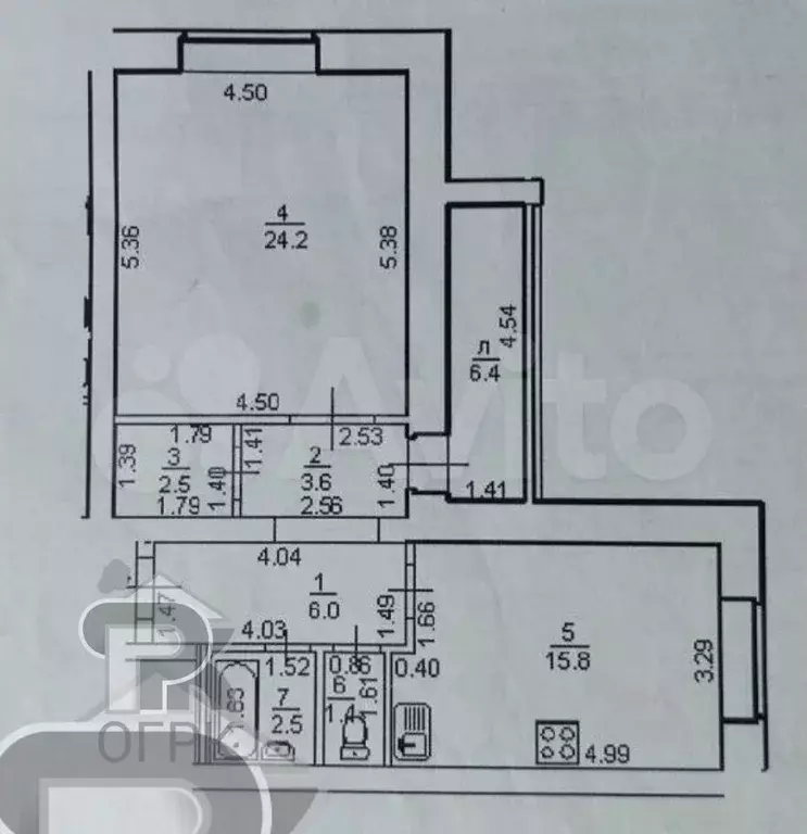 2-к. квартира, 44,2 м, 5/5 эт. - Фото 0