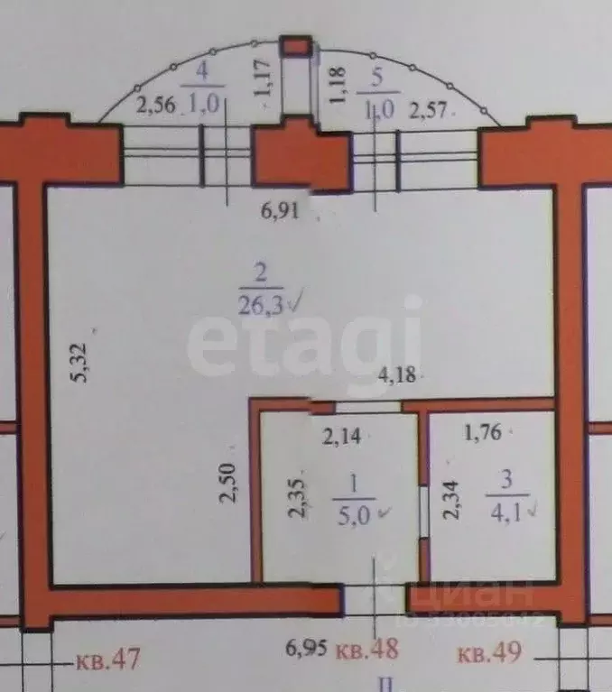 Студия Забайкальский край, Чита Малая ул., 11 (35.4 м) - Фото 2