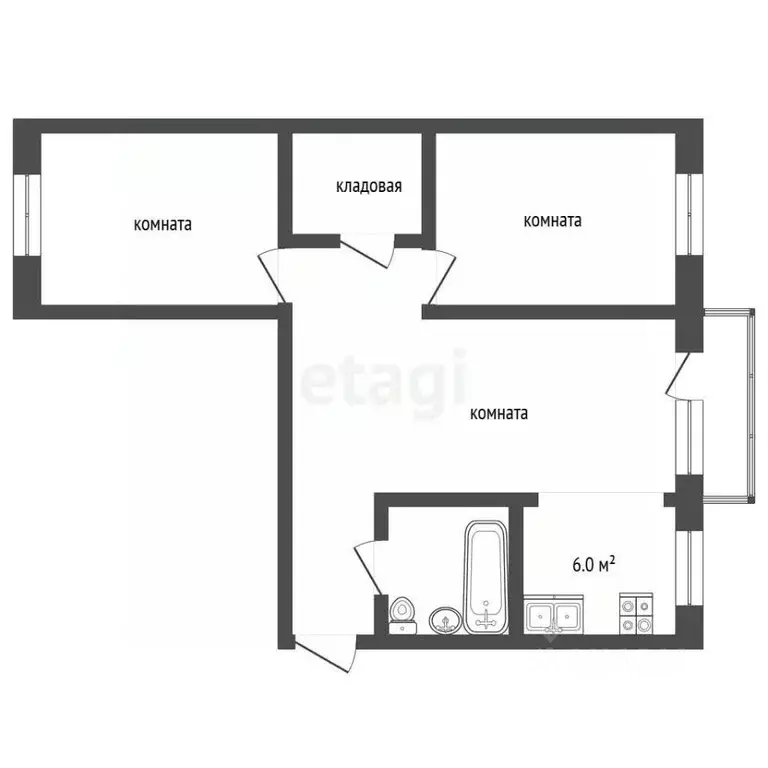 3-к кв. Московская область, Серпухов ул. Ракова, 5 (55.0 м) - Фото 2