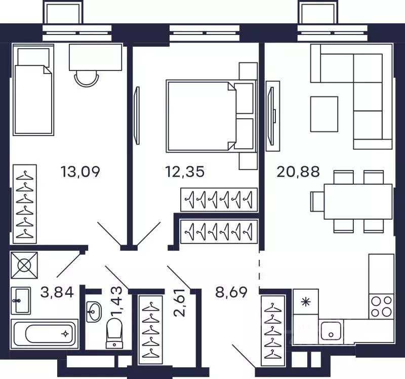 2-к кв. Московская область, Красногорск Павшино мкр, Тетрис жилой ... - Фото 0