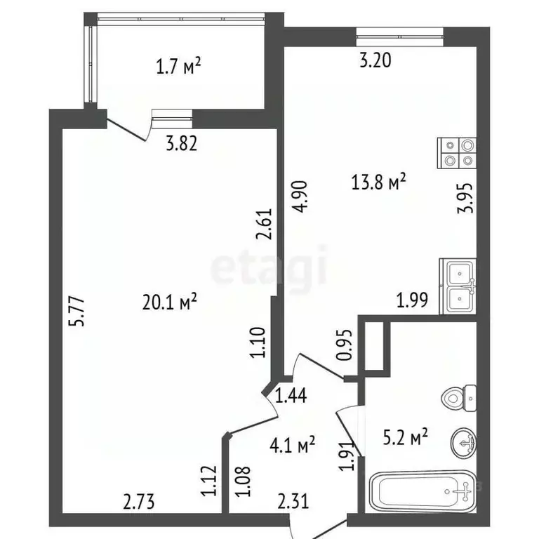 1-к кв. Санкт-Петербург Заставская ул., 46к1 (43.2 м) - Фото 2
