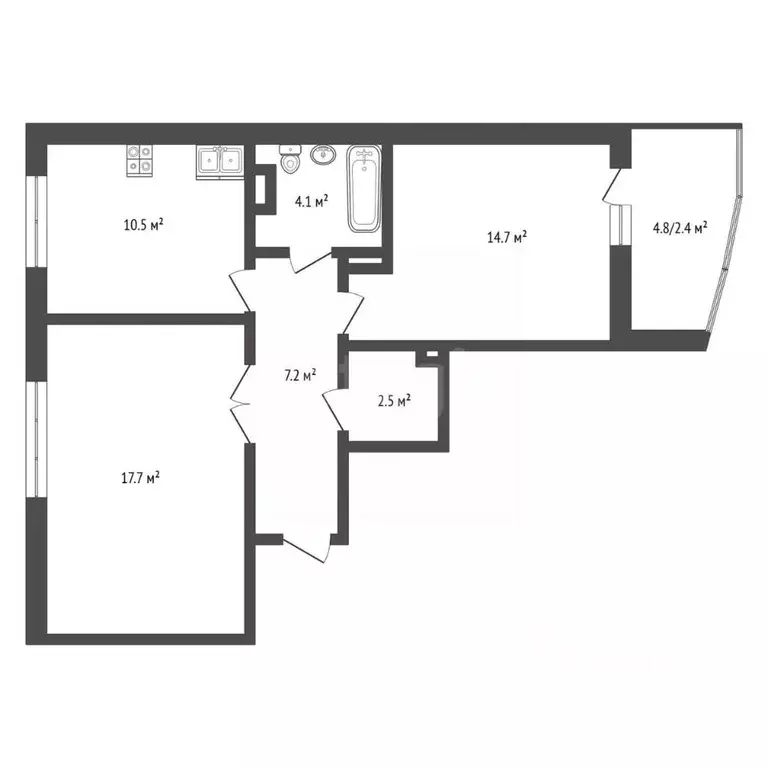 2-к кв. Забайкальский край, Чита ул. Нечаева, 50 (57.1 м) - Фото 2