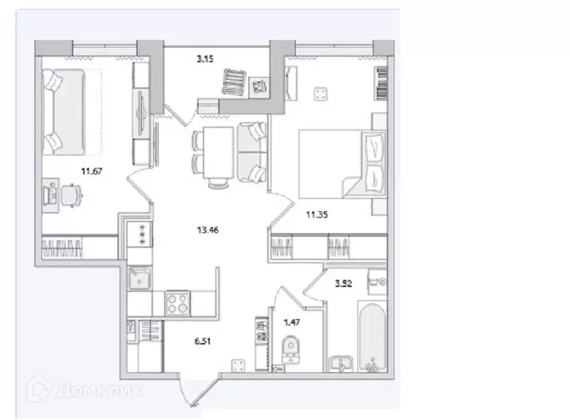 Продаётся 2-к квартира, 48 м - Фото 1
